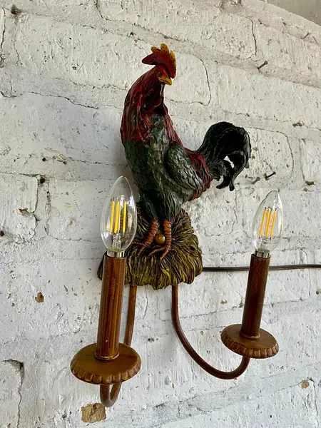 Lámpara 2 Luces Con Diseño De Gallo