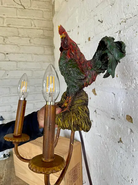 Lámpara 2 Luces Con Diseño De Gallo