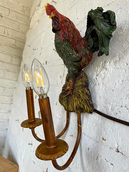 Lámpara 2 Luces Con Diseño De Gallo