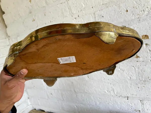 Bandeja De Metal Y Espejo Biselado - India 1960