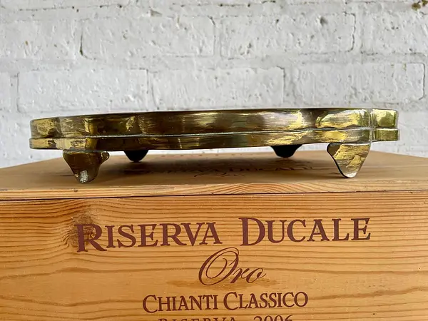 Bandeja De Metal Y Espejo Biselado - India 1960