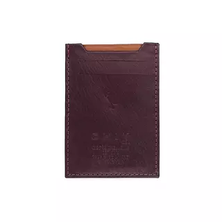 Tarjetero de Cuero Vino Tinto Hilo Miel