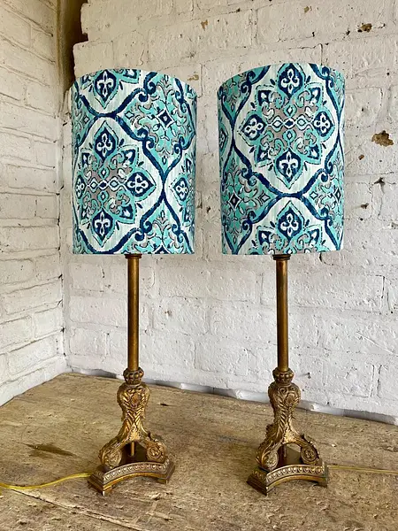 Lámparas Caperuza Tela Cerámica Portuguesa