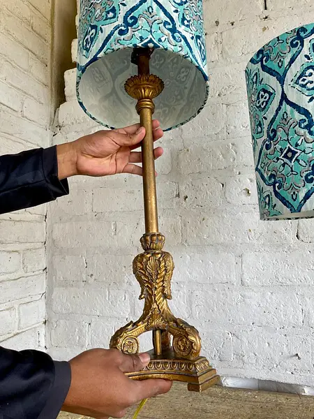 Lámparas Caperuza Tela Cerámica Portuguesa