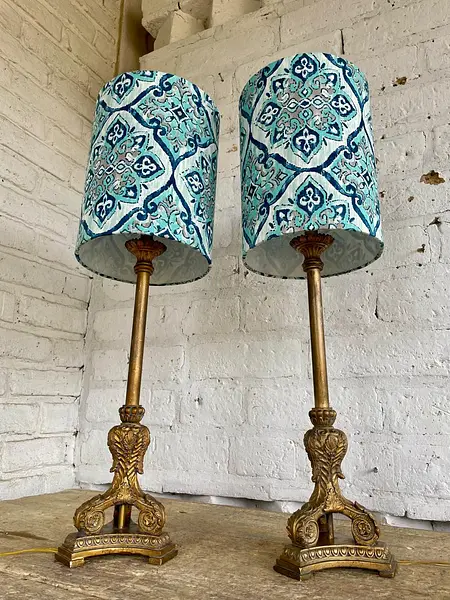 Lámparas Caperuza Tela Cerámica Portuguesa