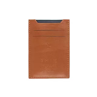 Tarjetero de Cuero Miel con Negro