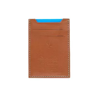 Tarjetero de Cuero Hilo Azul