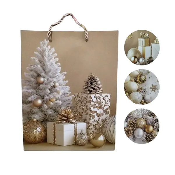 Bolsa De Regalo De Arbol De Navidad Dorado