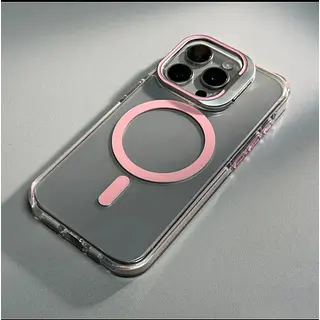 Case Magsafe Soporte Protector Camaras Rosado Iphone 11