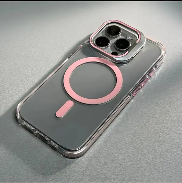 Case Magsafe Soporte Protector Camaras Rosado Iphone 11