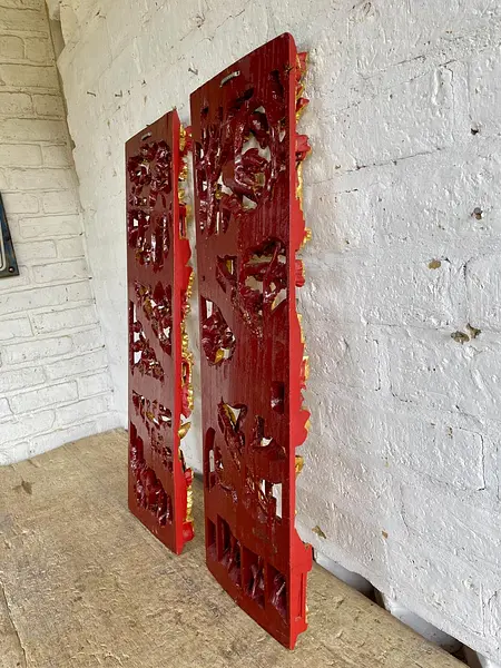 Paneles Madera Tallada Dorada - China 1930