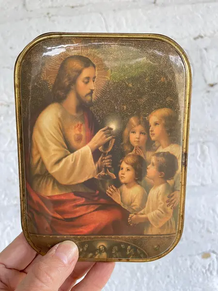 Estampa Católica Sagrado Corazón - Usa 1930