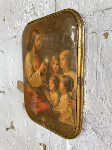 Estampa Católica Sagrado Corazón - Usa 1930