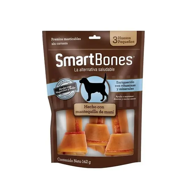 SMARTBONES MANTEQUILLA DE MANI X3 HUESOS