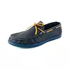 Zapato Mocasine de Cuero Azul Suela Azul