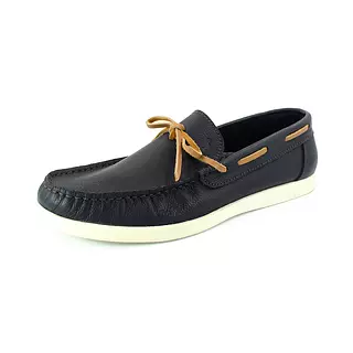 Zapatos Mocasine Negro Suela Hueso