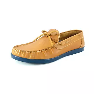 Zapatos Mocasine de Cuero Miel Suela Hueso