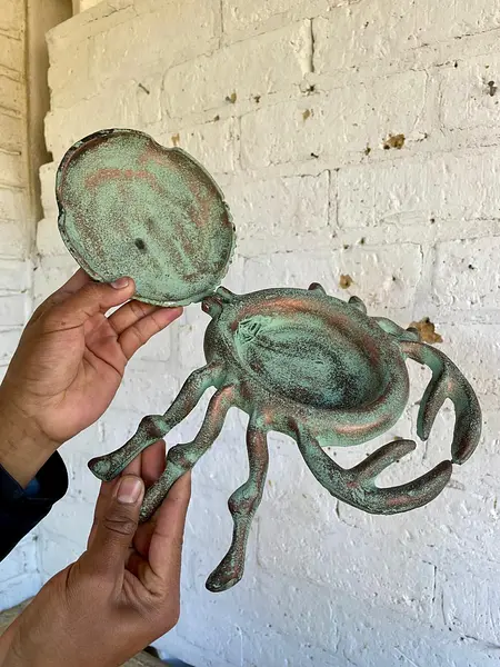 Caja Cangrejo En Hierro Fundido Bisagra Y Tapa