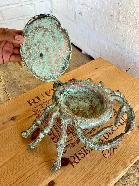 Caja Cangrejo En Hierro Fundido Bisagra Y Tapa