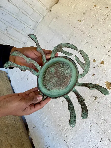 Caja Cangrejo En Hierro Fundido Bisagra Y Tapa