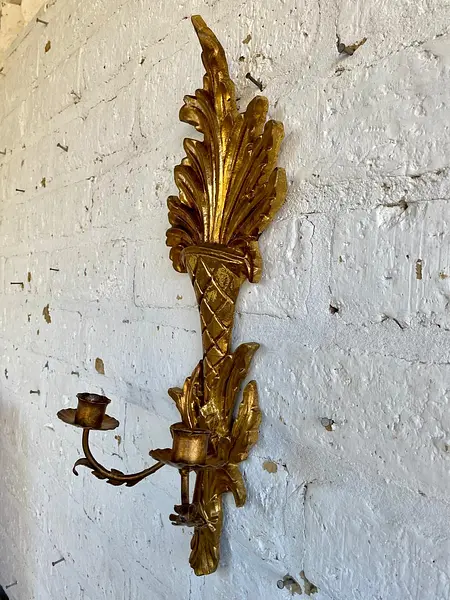 Candelabro Estilo Hollywod Regency 2 Velas - Italia 1960