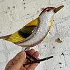 Pájaro Amarillo En Lámina Metálica Gruesa