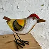Pájaro Amarillo En Lámina Metálica Gruesa