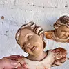 Pareja De Ángeles Tallados En Madera - Austria 1900