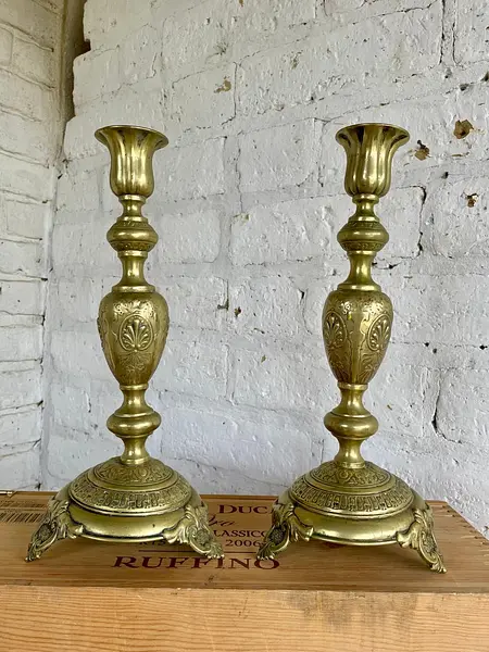 Candelabros Judaicos Fraget N Plaque - Rusia/ Polonia 1890