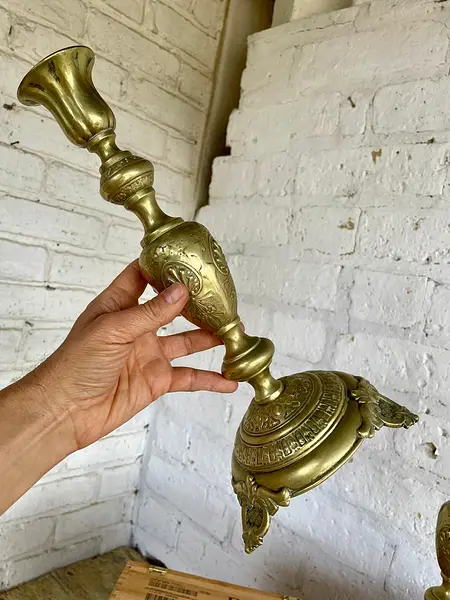 Candelabros Judaicos Fraget N Plaque - Rusia/ Polonia 1890