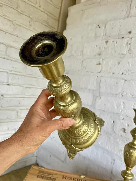 Candelabros Judaicos Fraget N Plaque - Rusia/ Polonia 1890