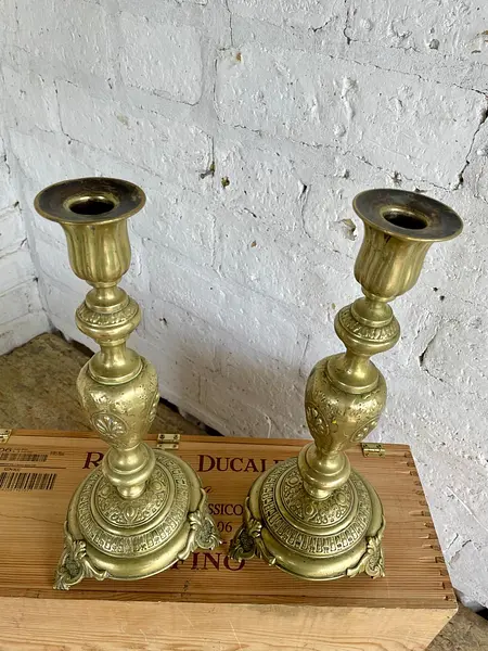 Candelabros Judaicos Fraget N Plaque - Rusia/ Polonia 1890