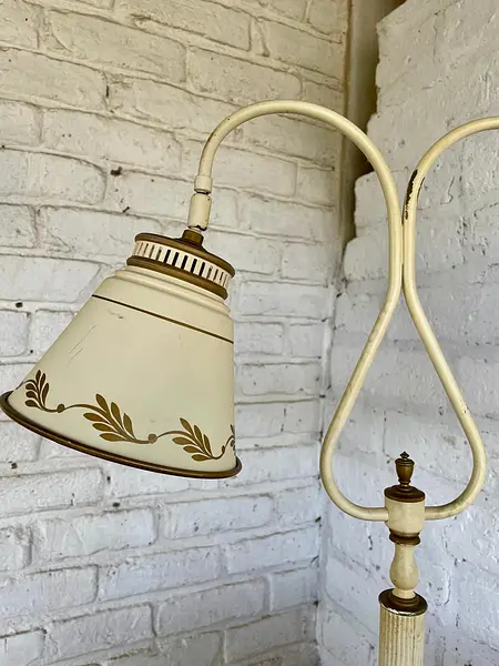 Lámpara Doble Caperuza Toleware - U.S.A. 1960