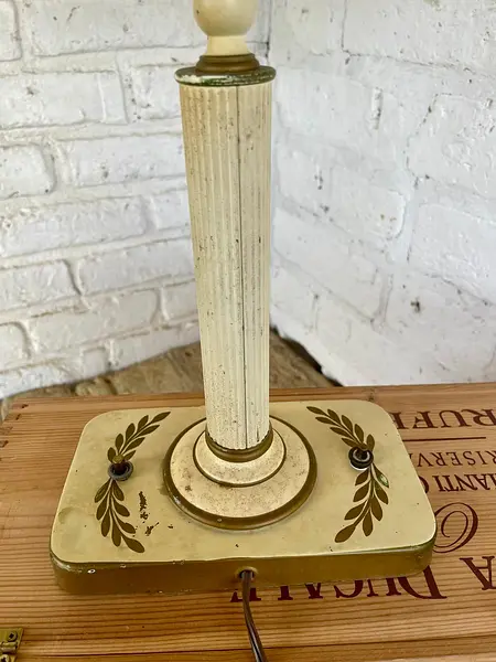 Lámpara Doble Caperuza Toleware - U.S.A. 1960