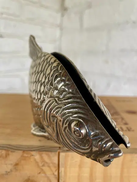 Servilletero Pez Metálico - Italia 1950