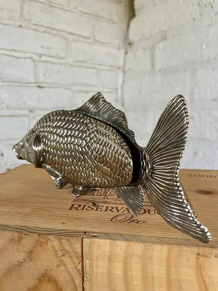 Servilletero Pez Metálico - Italia 1950