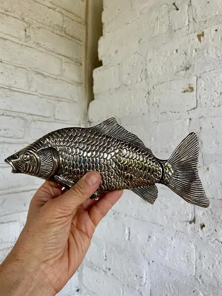 Servilletero Pez Metálico - Italia 1950