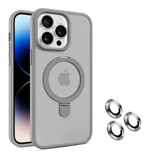 Case Magsafe Gris Mate Soporte Iphone 12