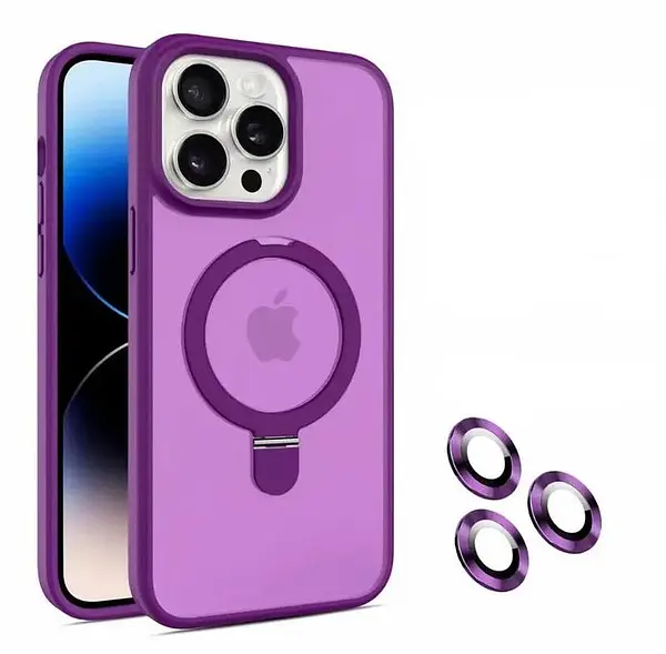 Case Magsafe Morado Mate Soporte Iphone 12
