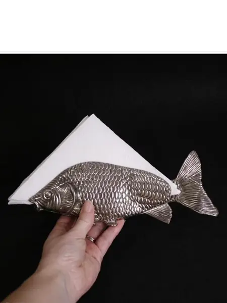 Servilletero Pez Metálico - Italia 1950