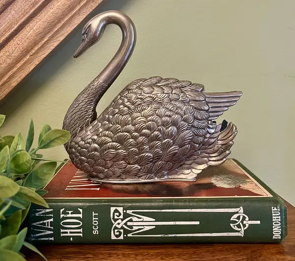 Servilletero Plateado En Forma De Cisne - Italia 1983