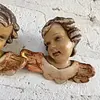 Pareja De Ángeles Tallados En Madera - Austria 1900