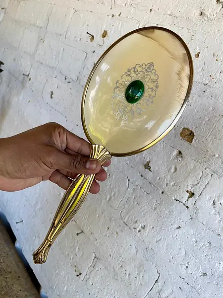 Espejo Ovalado De Mano Victoriano - Inglaterra 1920