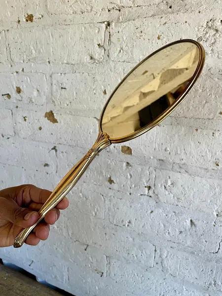 Espejo Ovalado De Mano Victoriano - Inglaterra 1920