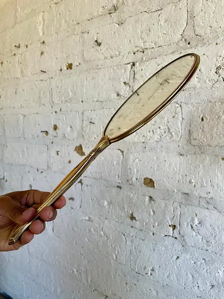 Espejo Ovalado De Mano Victoriano - Inglaterra 1920