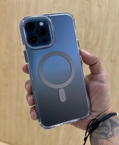 Case Borde Azul Mate Magsafe Iphone 13/14