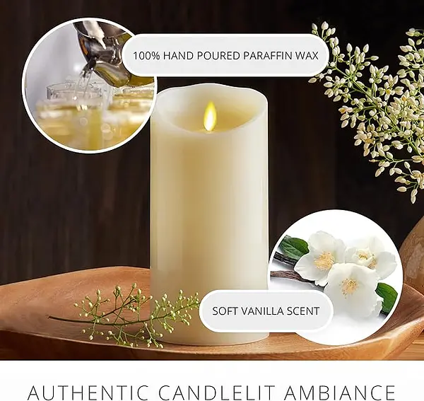 Velón De Parafina, Llama Titilante, Funciona Con 2 Pilas D