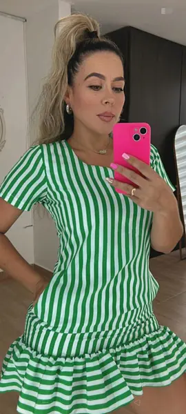 Vestido Rayas Verde – Estilo Fresco Y Elegante