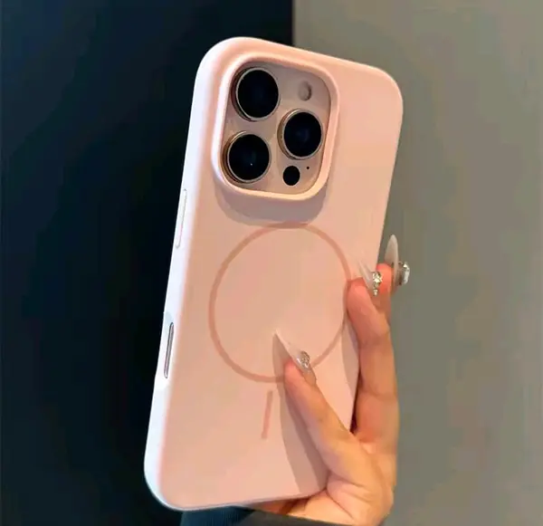 Silicon Case Magsafe Rosado Iphone 15pro+