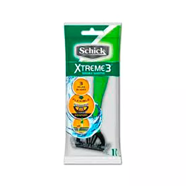 Maquina de Afeitar Xtreme 3 Schick Hojas Blandas Flexible Se